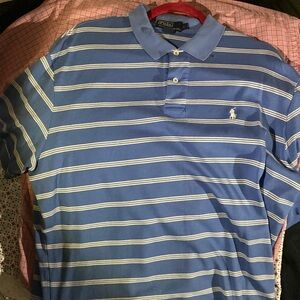 Polo by Ralph Lauren Light Blue & White Striped Polo Shirt